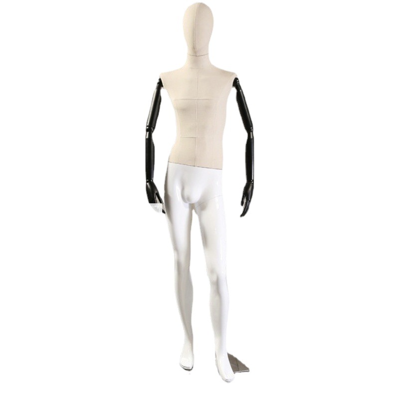 Modelo apoyos de todo el cuerpo de los hombres tienda de ropa escaparate maniquí modelo de soporte blanco pintura blanca móvil soporte de la mano