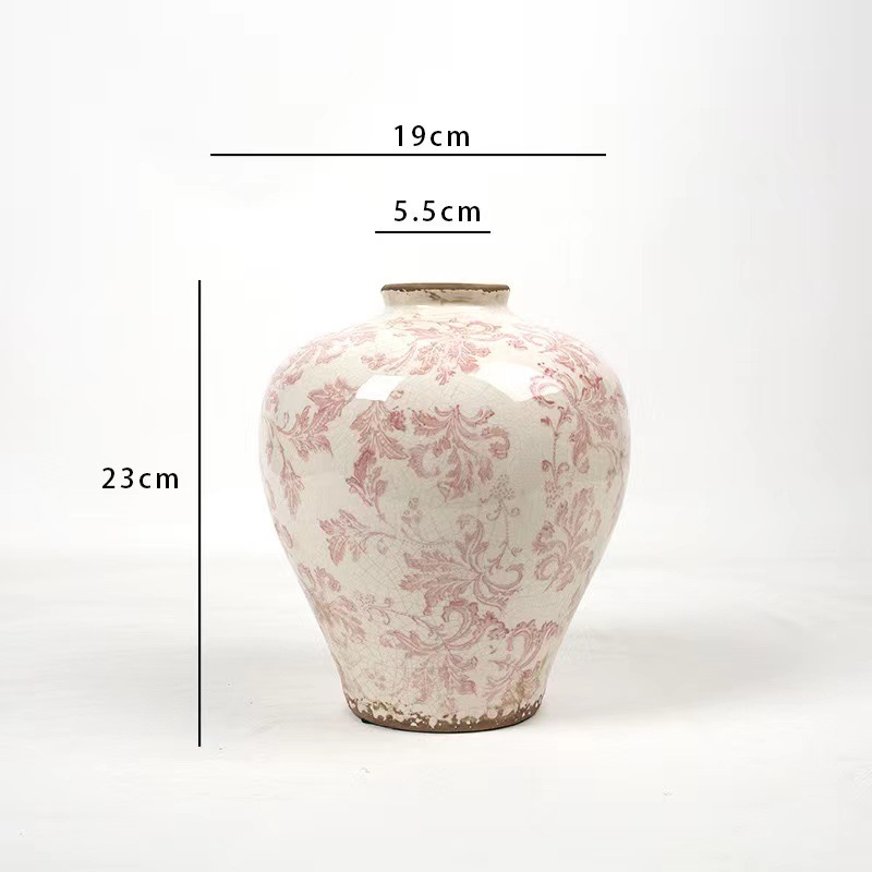 빨간 작은 입 큰 배꼽 꽃병