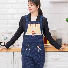 帆布挂脖熊围裙防水防油耐脏家用工作服洋气女成人批发厂家直销