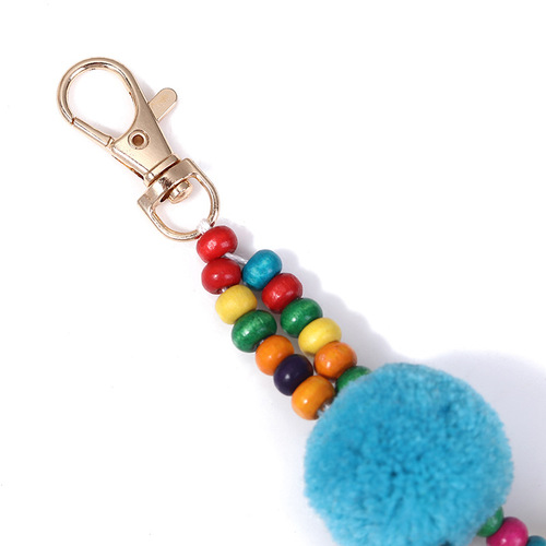 Creative diy jewelry accessories colorful fur ball tassel bag pendant keychain pendant clothing accessories wholesale