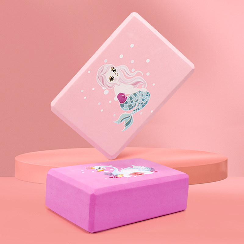 Nuevo ladrillo de yoga práctica de baile femenino de una sola palabra caballo herramienta auxiliar Linda impresión antideslizante anti-presión ladrillo femenino al por mayor