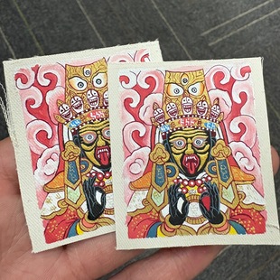 Regong Mineral Pure Hand-painted Thangka Core Zakiram 4*5 Card Core