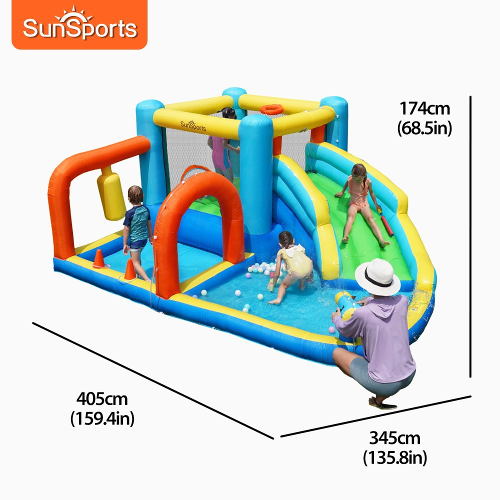 SunSports | Castillo inflable Hogar Niños Camas de salto Interior Castillo inflable Toboganes Castillo inflable Piscina de olas