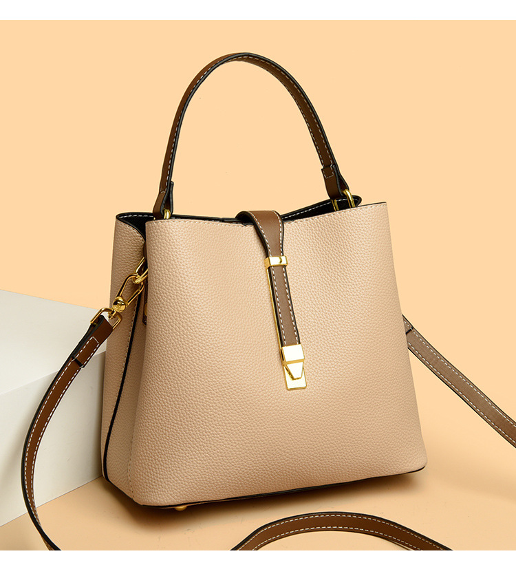 Live-Streaming minimalistisches Modedesign Eimer weiches Leder große Kapazität einzelne Schulter tragen Crossbody Mama Tasche_voghion.com