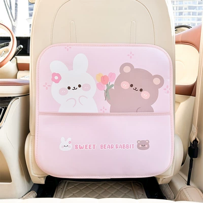Pad Creative Multi-Functional Car Seat | Chair back anti-kick pad - tulip-bear-rabbit-medium-anti-kick-pad