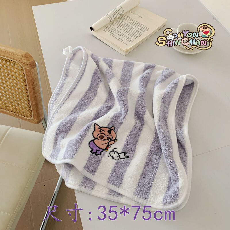 蜡笔小新可爱卡通亲肤吸水浴巾女裹全身可穿成人速干洗澡可爱毛巾|undefined