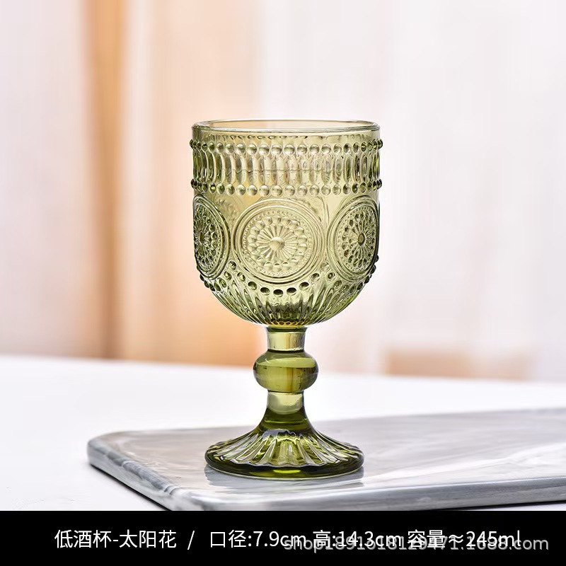 Nuevo retrógrado tallado alto taza de agua taza de vino taza de bebida creativa elegante casa hotel café utensilios de vino