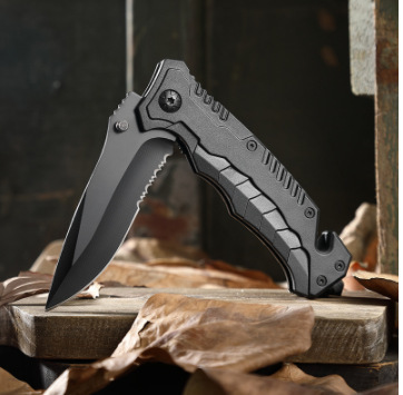 Cuchillo plegable de martillo de cristal negro