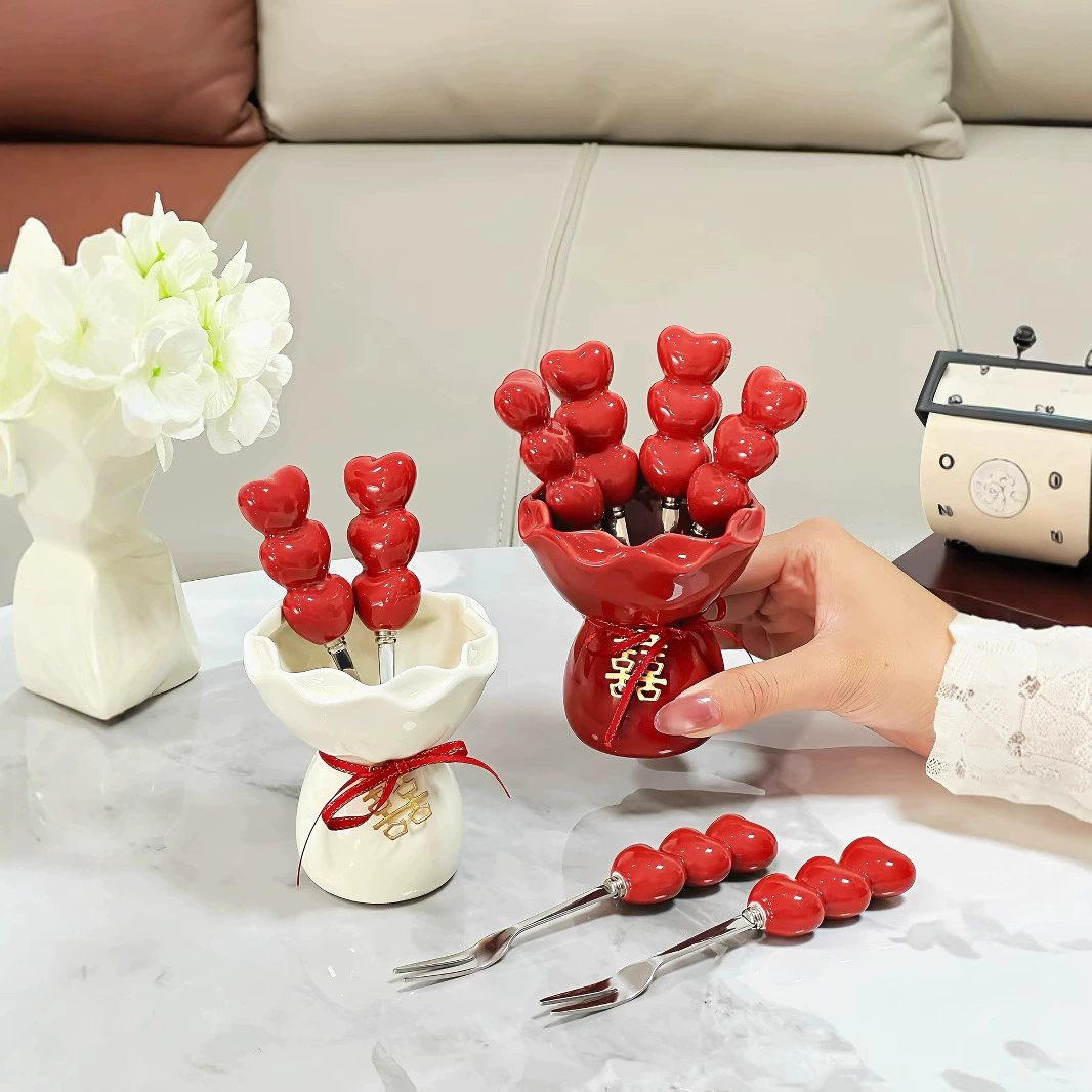 Симпатичные десертные фруктовые палочки, вилки для фруктов, бытовая посуда, дорогие праздничные банки для хранения из нержавеющей стали, небольшие наборы вилок.