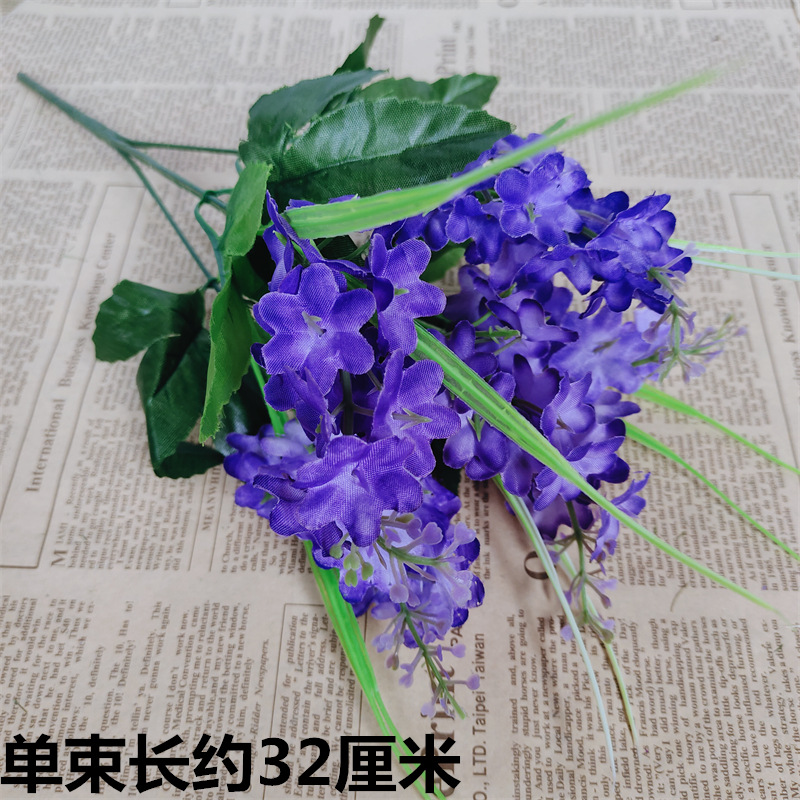 Venta al por mayor de flores artificiales jacinto lavanda nuevo listado venta directa de fábrica 5 horquillas jacinto de 5 cabezas