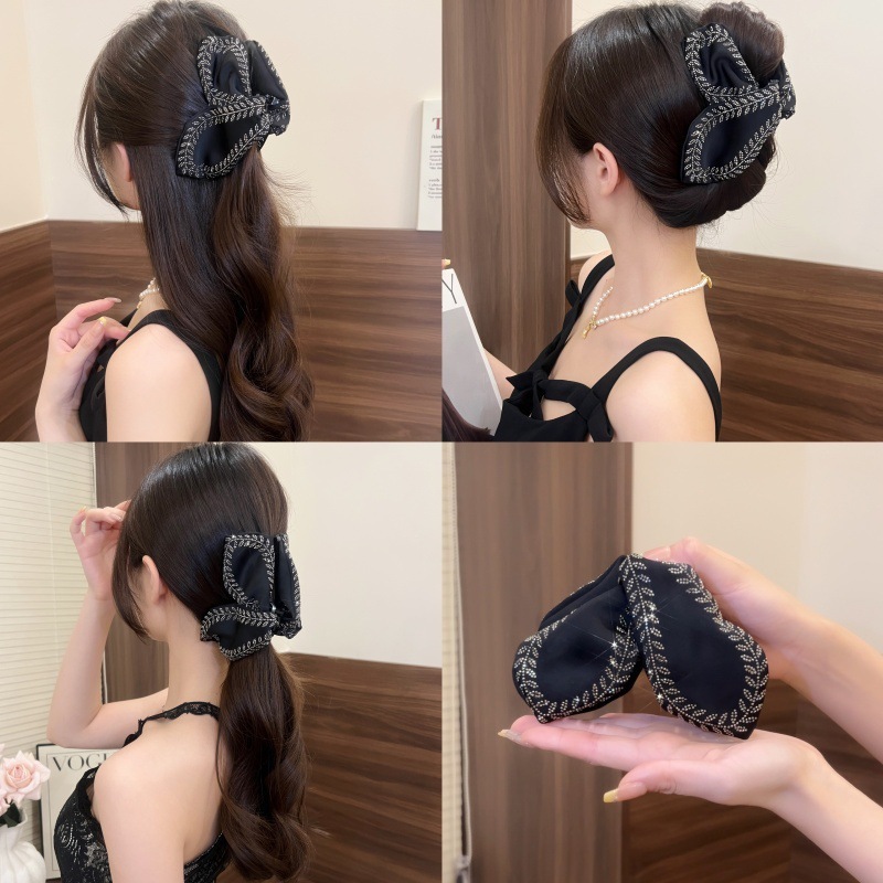 韩式设计感叶片麦穗鲨鱼夹百搭高级感发卡后脑勺发抓布艺头饰|undefined