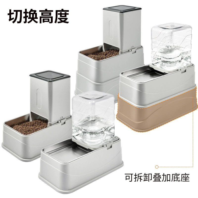 7.6L Большой емкости пластиковая собачья чаша набор из трех передач высокая высота миска для домашних животных трансграничная гравитационная питьевая чаша