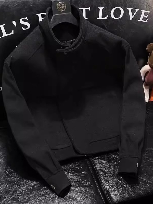 Chaqueta de lana de alta gama primavera para hombres nueva marca de moda versión coreana de la chaqueta gruesa de lana corta de moda