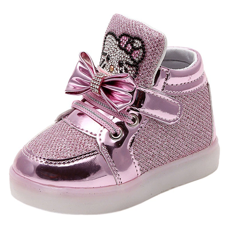 2019 Осенняя новая яркая детская обувь для внешней торговли, Спортивная светящаяся обувь для мальчиков и девочек, обувь со светодиодной подсветкой в Корейском стиле