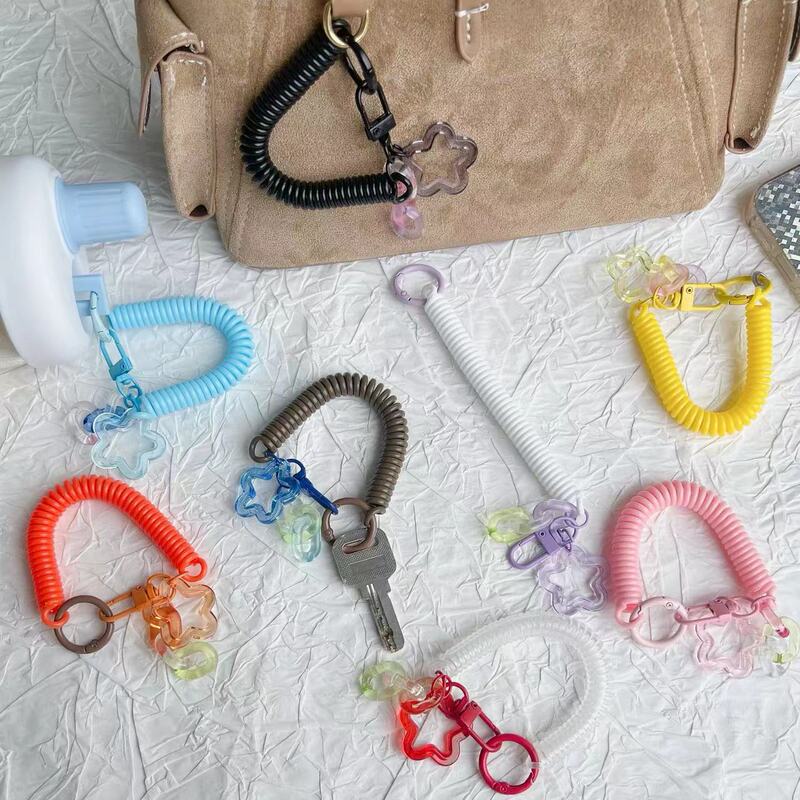 Star Keychain Accessories, Telephone Cord Phone Chain, Student Backpack Pendant, Practical Bag Charm, Small Gift