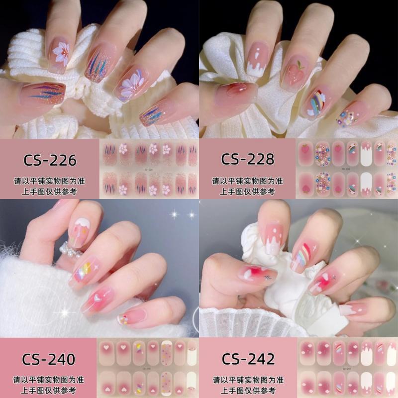 Baking-free gel nail stickers waterproof long-lasting 3D nail stickers patch female removable wear nail polish film full stickers