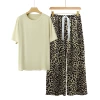 Autumn green + yellow leopard print