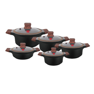 Ucclife 10-Piece Induction Cooker Uses Die-Cast Aluminum Pot Cookware Set Marble Medical Stone Compound Bottom