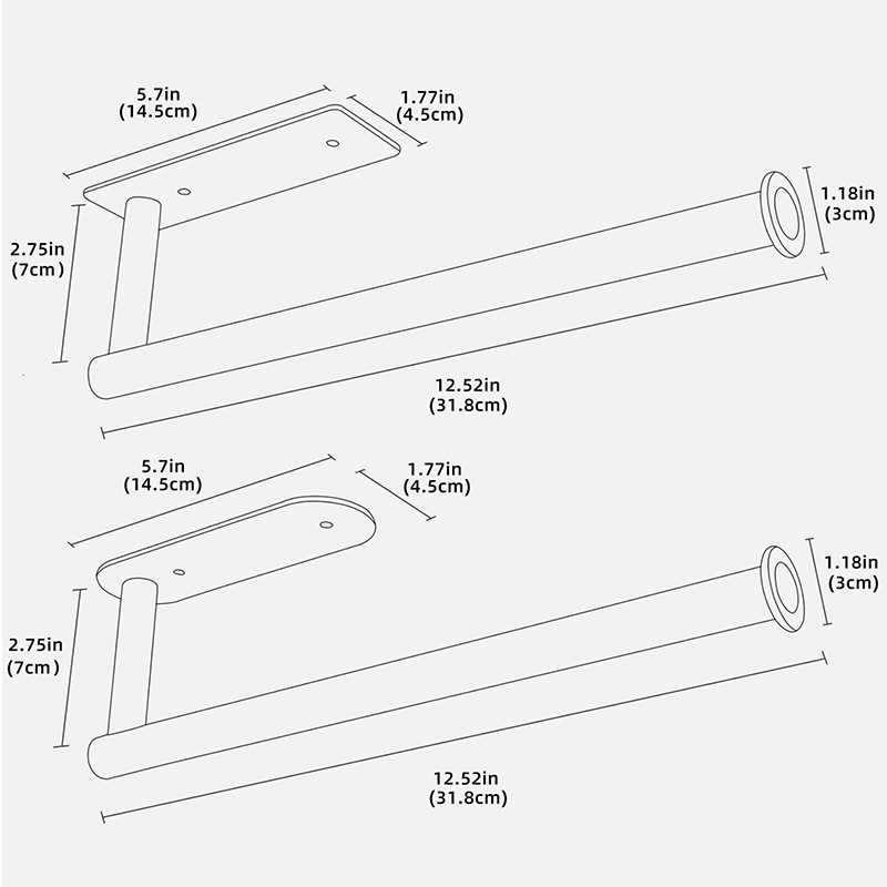 Buy quality paper towel hanging rack aluminum black non