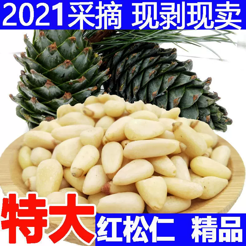 松子批发2023红松仁新货东北松仁生原味大颗粒罐装散装净重包邮厂