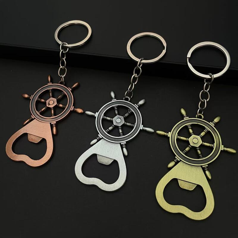 Steering Wheel Bottle Opener Keychain Creative Alloy Personalized Car Zinc Alloy Accessories Backpack Pendant Promotional Small Gifts