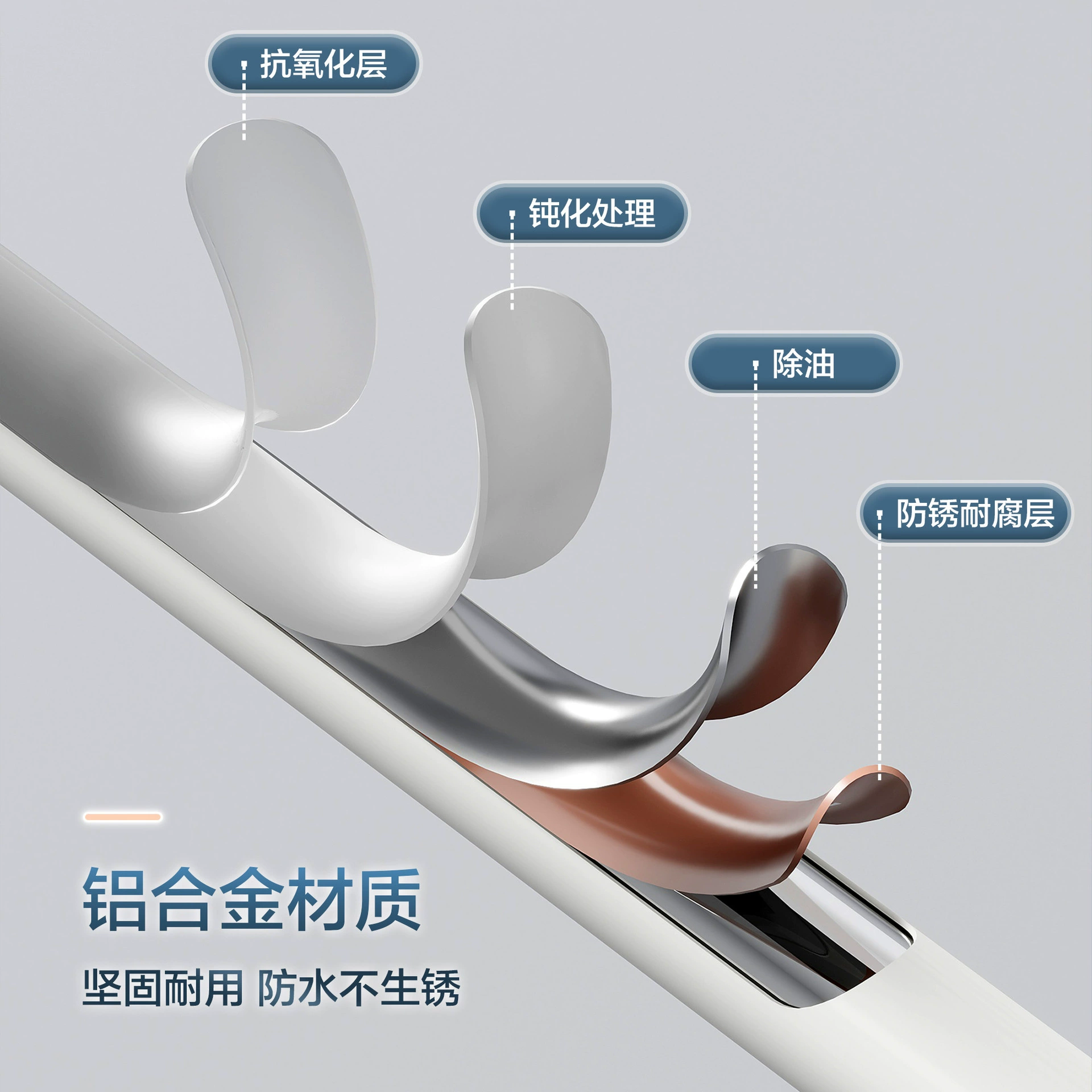 Aviation aluminum punch-free telescopic rod spring clothes drying rod curtain rod clothes hanging rod shower curtain rod door curtain wardrobe support rod