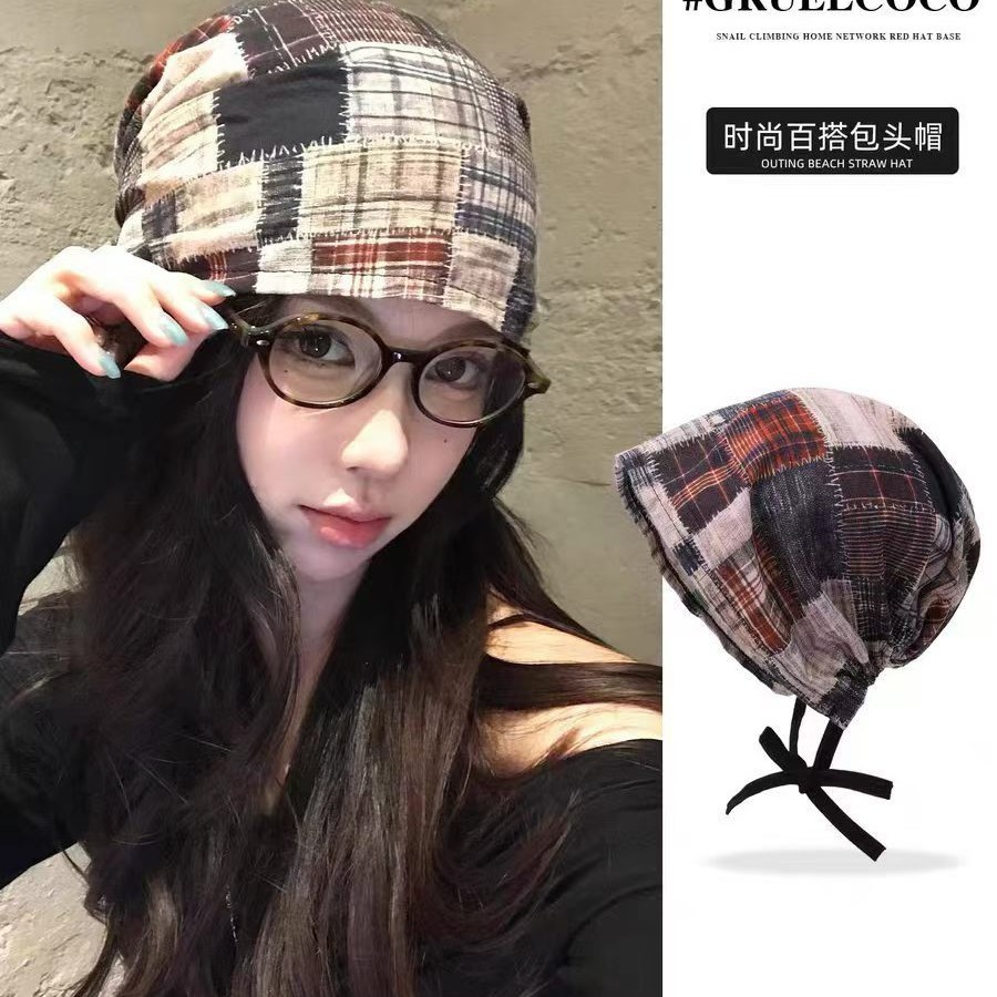 秋冬季产后月子帽网红堆堆帽女百搭显脸小针织毛线包头冷毛线帽子