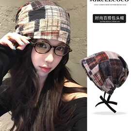 秋冬季产后月子帽网红堆堆帽女百搭显脸小针织毛线包头冷毛线帽子