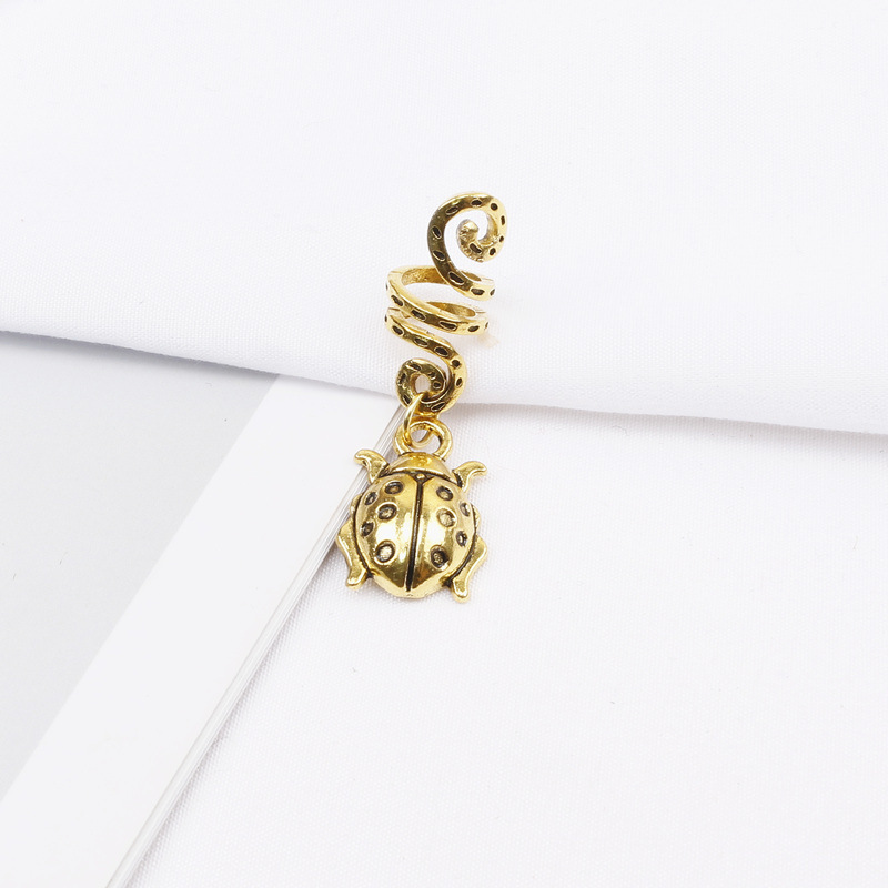 Europa y América sucia trenza hebilla de pelo hip hop aleación espiral accesorios para el cabello colgante de mariposa anillo de pelo de moda chica fresca trenzado accesorios para el cabello anillo de pelo