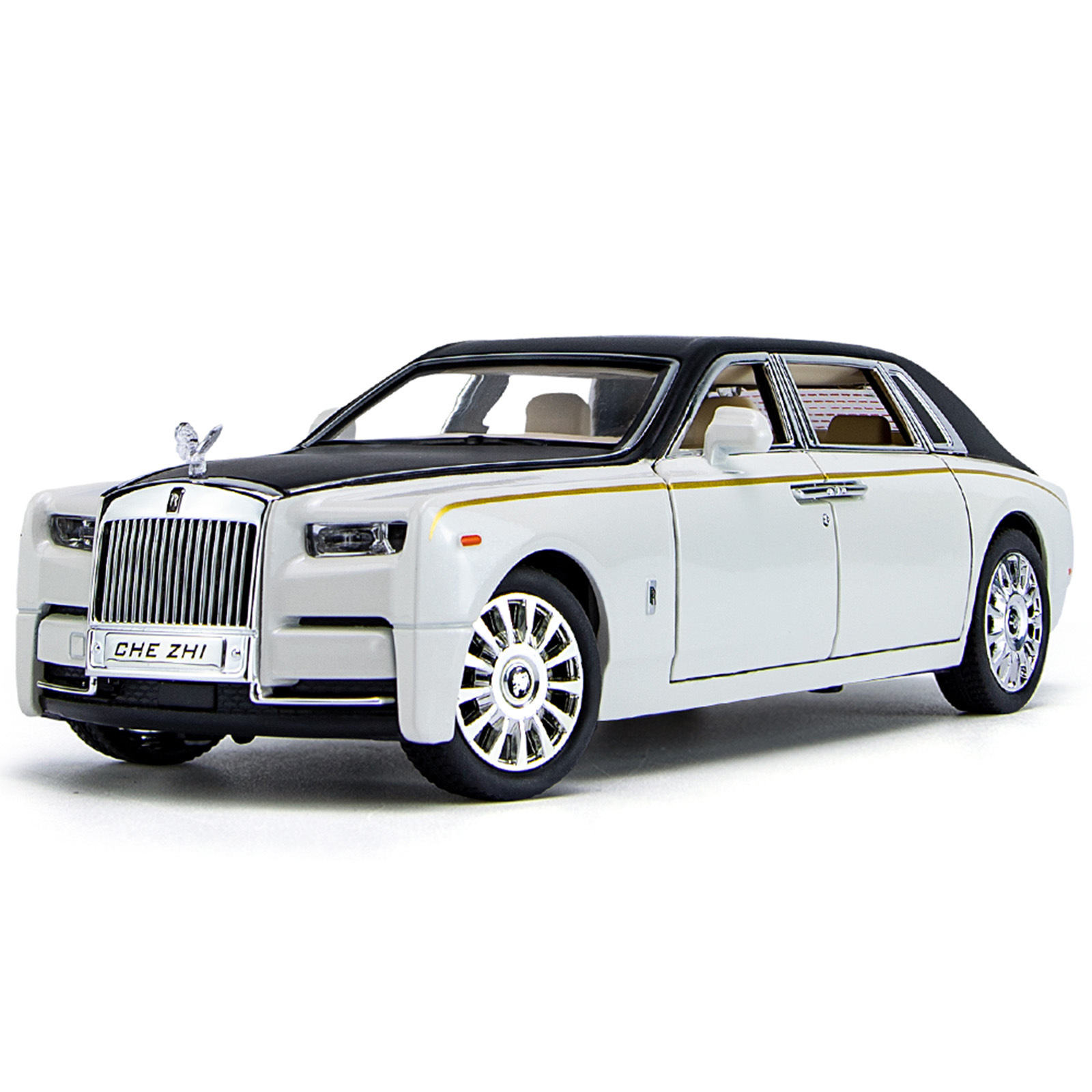 1: 24 fantasma modelo de automóvil de aleación grande retorno sonido y luz colección de adornos juguetes autos deportivos chicos regalos en vivo