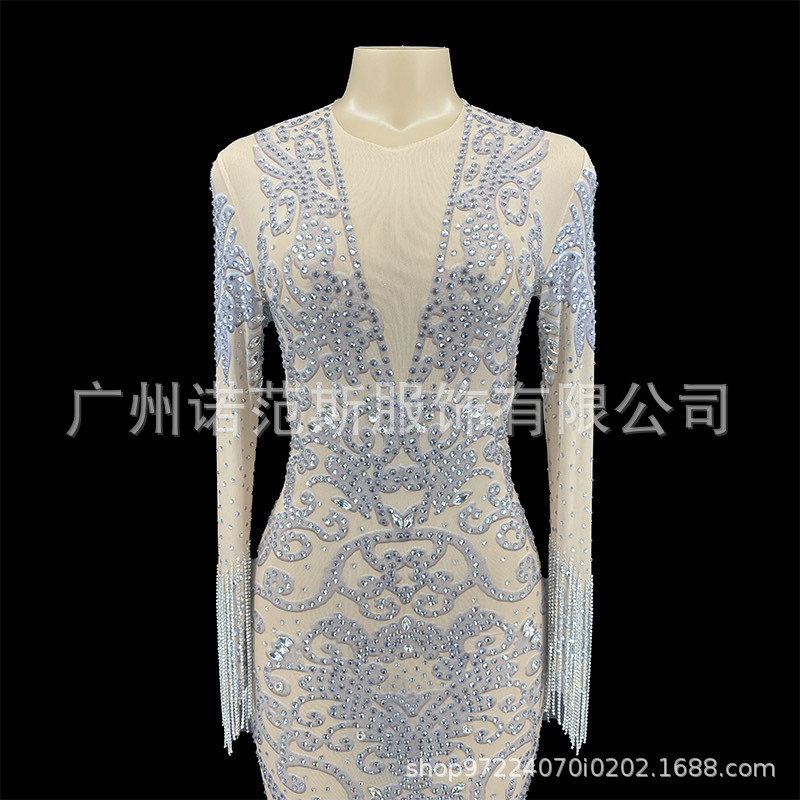 Fashion Costume Sequin Dress Women Elegant Long Sleeve Prom Elegant New Design Sequin Party Dress Stunning