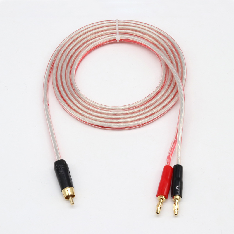 戈利狮发烧音频线莲花转香蕉头音箱线 RCA低音炮线纯铜芯喇叭线
