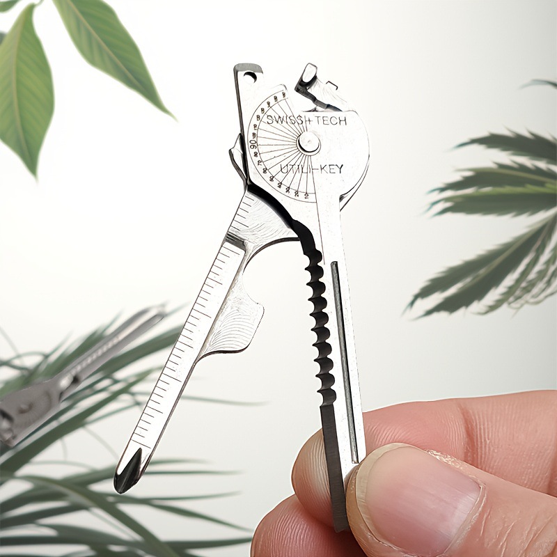 瑞士科技创意户外多功能钥匙扣 多功能工具 6合一折叠迷你小刀