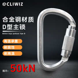 CLIWIZ 高拉力D型合金钢50kN登山扣攀岩主锁