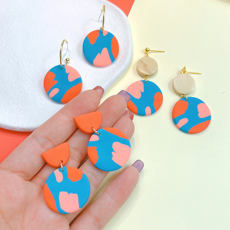 1 Pair Fashion Round soft clay Womenu0027S Drop Earrings