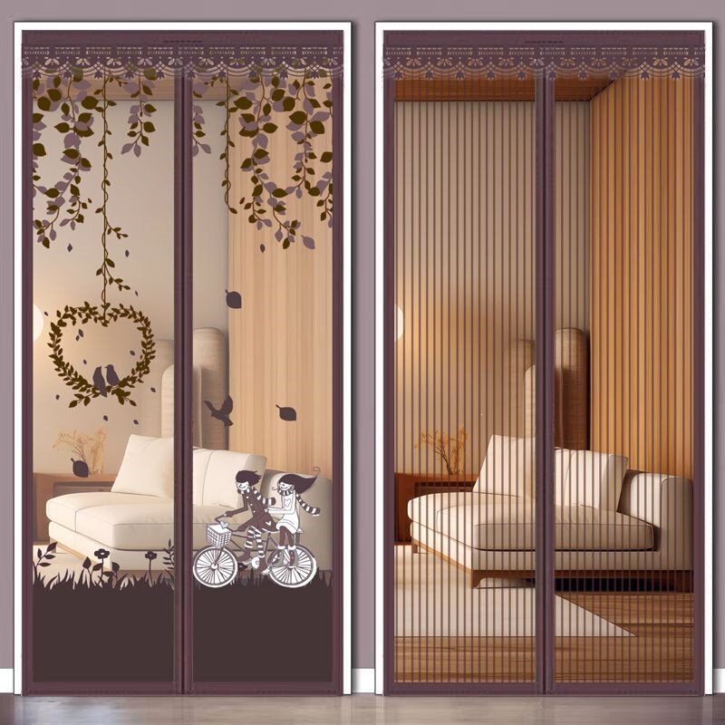 Magic Tape Door Curtain New Model Encrypted Magnetic Screen Door and Window Sticker for Summer Bedroom Home Partition, No Drilling Required