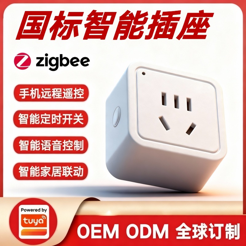 涂鸦方案国标10A16A取暖器热水器远程遥控开关插板Zigbee智能插座