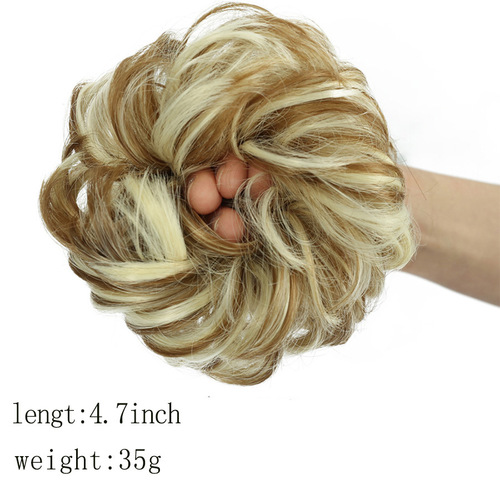 Wig hair ring fluffy curl large hair ring rubber band hair pack hair styling tool high temperature silk flower pearl children's head flower bud