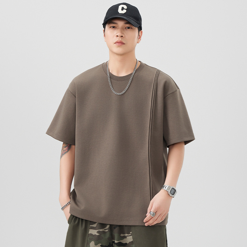 Free Shipping Round Neck Short-Sleeved T-Shirt Men's Summer 2025 New Trendy Brand Men's High Street Casual Men's 2025