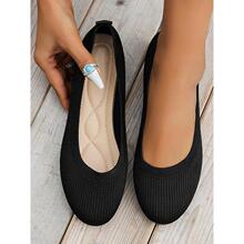 D 42234 Mom's knit versatile flat shoes ����ᘿ��ٴ�ƽ��Ь��