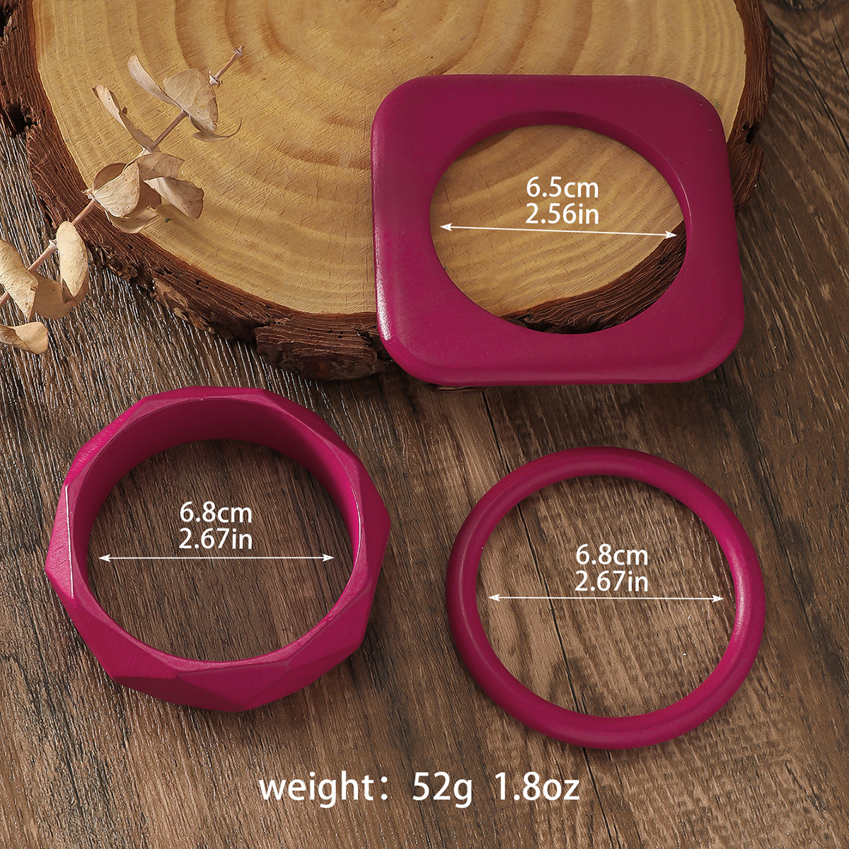 Solid Color Retro Classic Style Wood Bangle Wholesale display picture 20