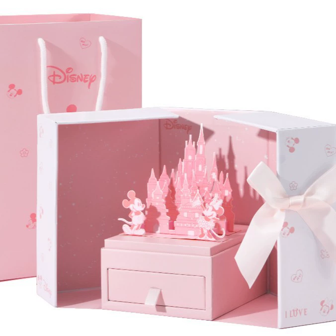 Подарочный набор (Disney) — упаковка «замок» для украшений и часов, розовый принцессы, 20×10×10 см