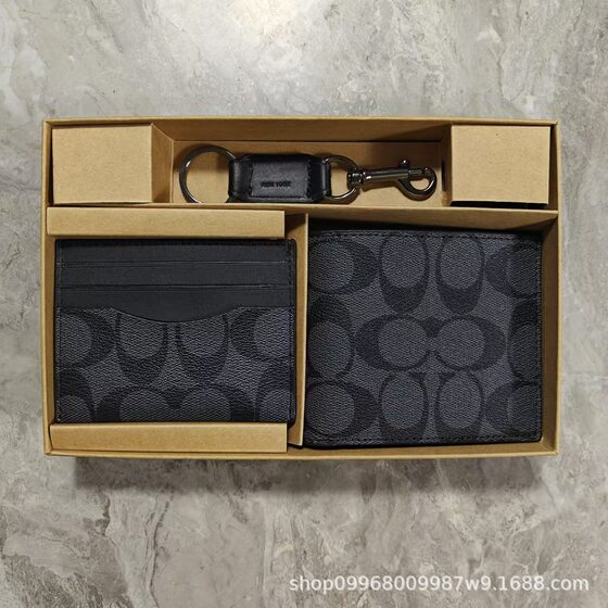 Cross-border new men's wallet leather multi-card short wallet thin card bag cross-border foreign trade wholesale gift box