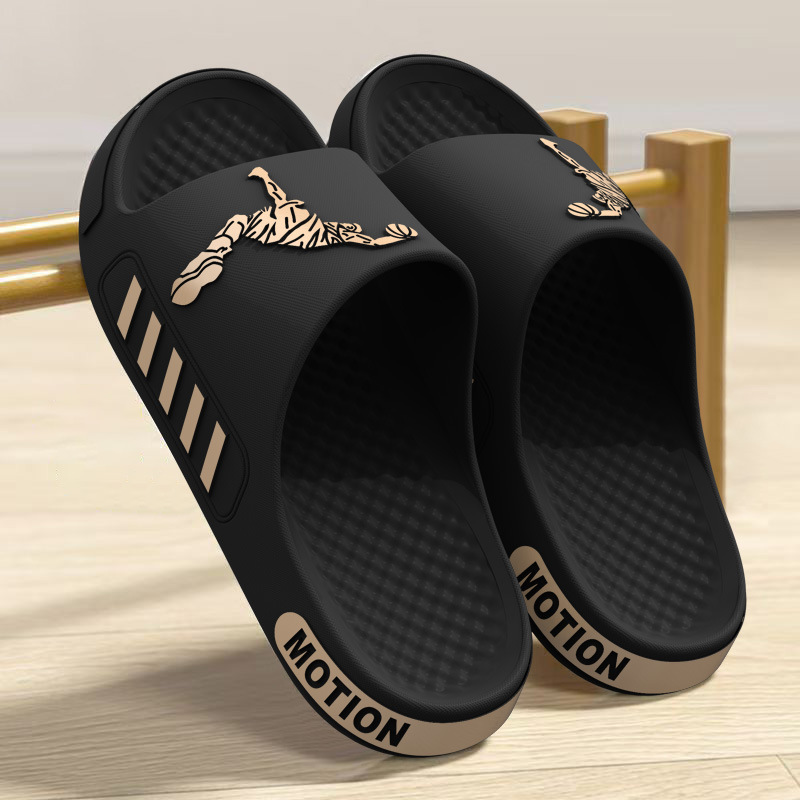 2025 New Sports Slippers for Men, Large Size, Summer Indoor and Outdoor Wear, Silent Slippers, Widened Non-Slip Slippers