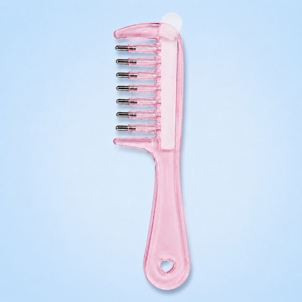 Crystal Scalp Massage Comb Portable Meridian Head Therapy Roller Comb for Essential Oil Care in use