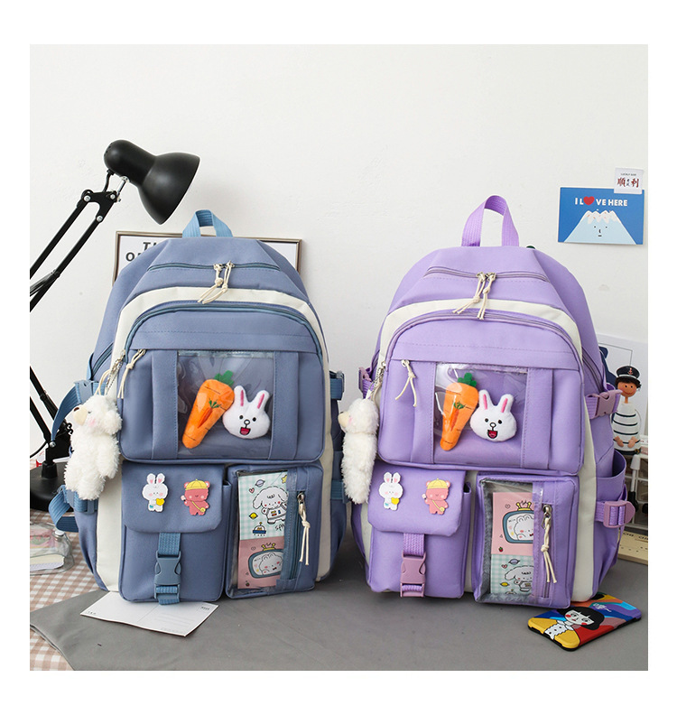 Fashion Doll Pendent Decoration Four-piece Large-capacity Backpack display picture 11