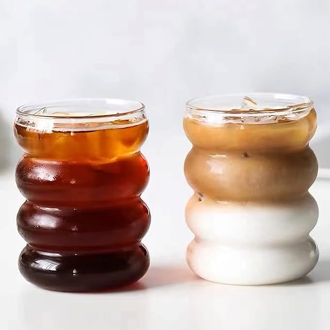 Caterpillar straw taza de café de vidrio, taza de agua doméstica resistente a altas temperaturas, taza de jugo de leche, burbuja de aire