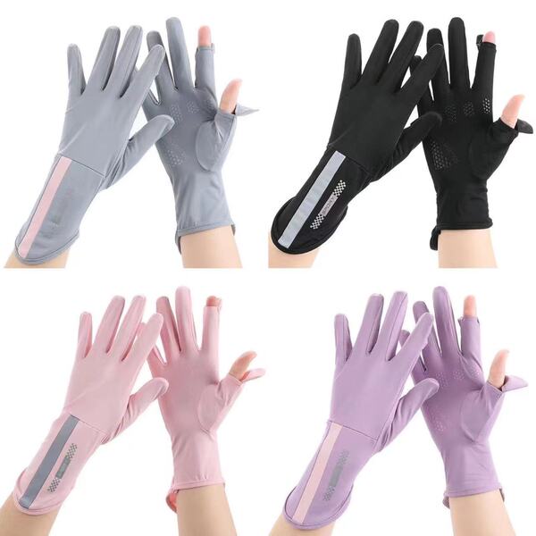 Summer thin silk breathable quick dry travel non-slip gloves for men…