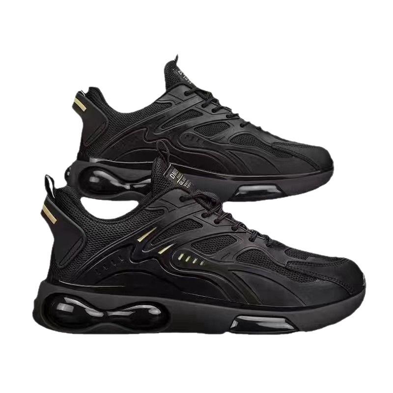 Zapatos para correr del mismo estilo de un solo algodón, nuevos zapatos deportivos para correr para adolescentes, moda de suela gruesa, zapatos de hombre guerrero negro, venta al por mayor transfronteriza