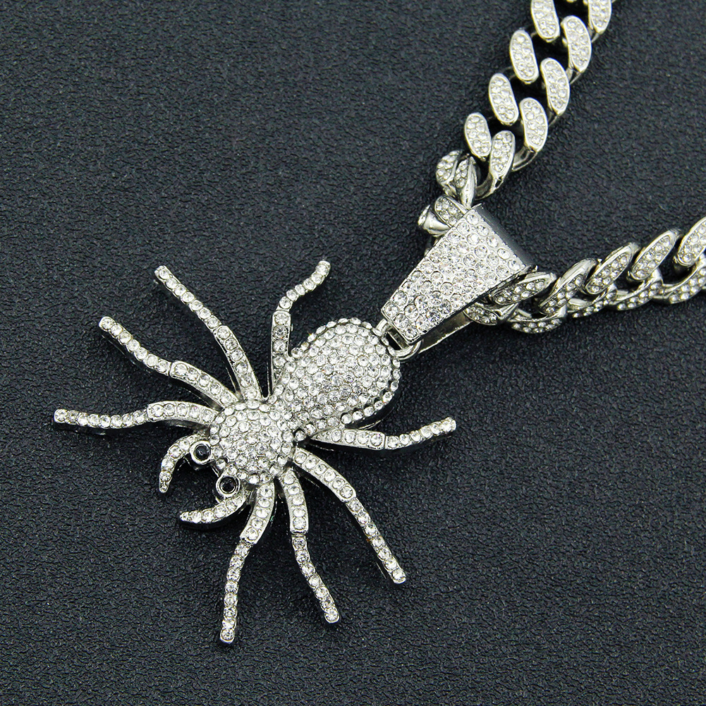 Street Exaggerated Personality Diamond Pendant Hip Hop Spider Necklace display picture 5